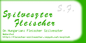 szilveszter fleischer business card